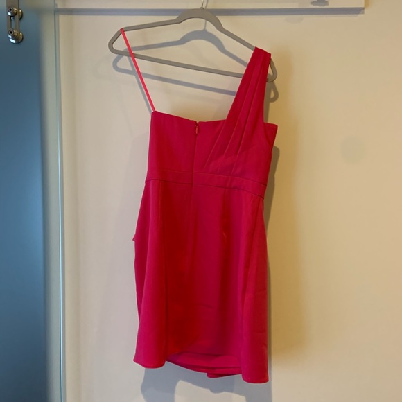 BCBGMAXAZRIA One-Shoulder Cascade Ruffle Dress - Picture 5 of 5